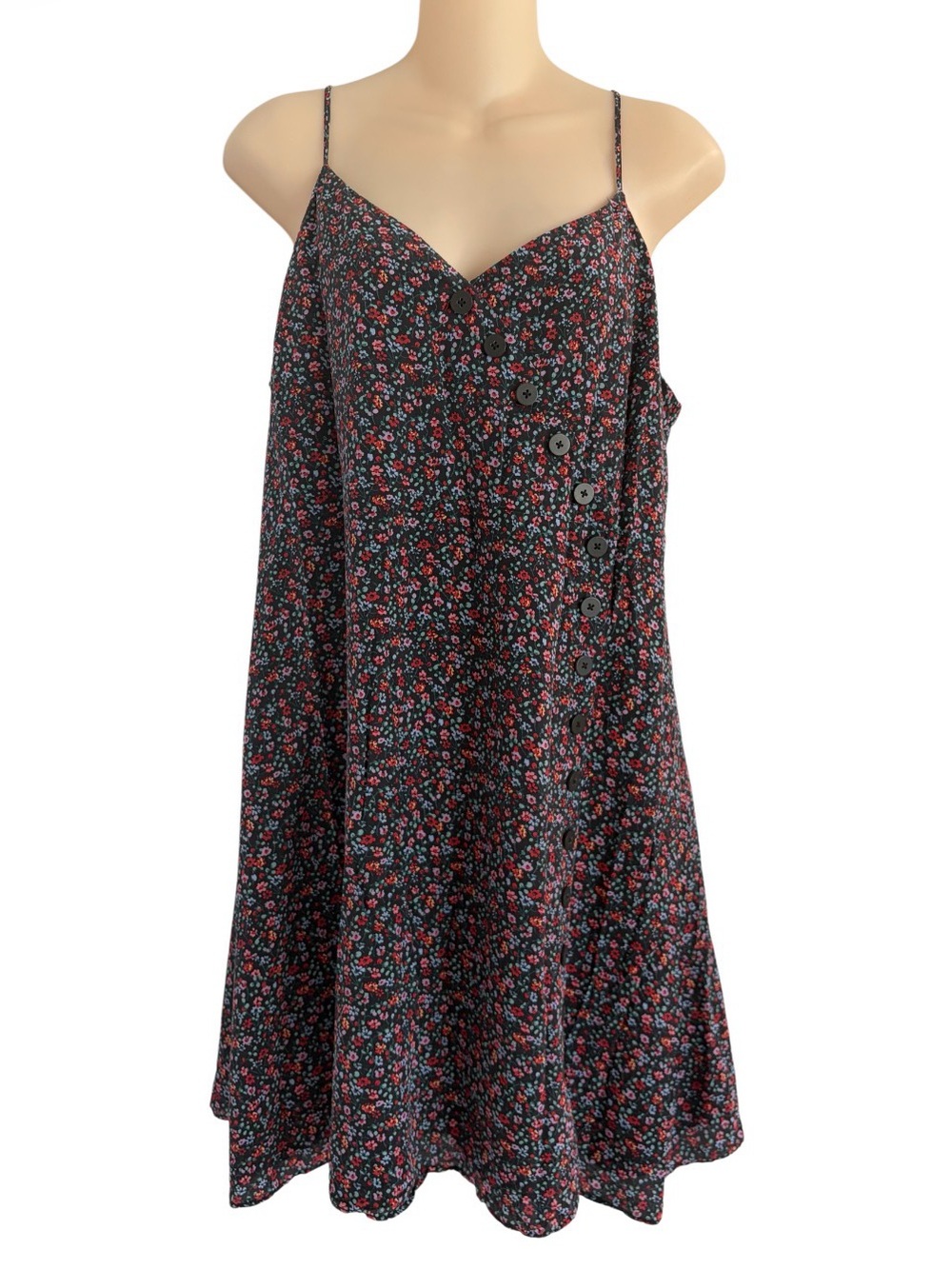 Madewell Silk Button-Wrap Cami Lined Dress Fieldwalk Floral Size 12 Above Knee
